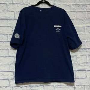 Dallas Cowboys Authentic Apparel Short Sleeve Embroidered Shirt Helmet Sleeve L